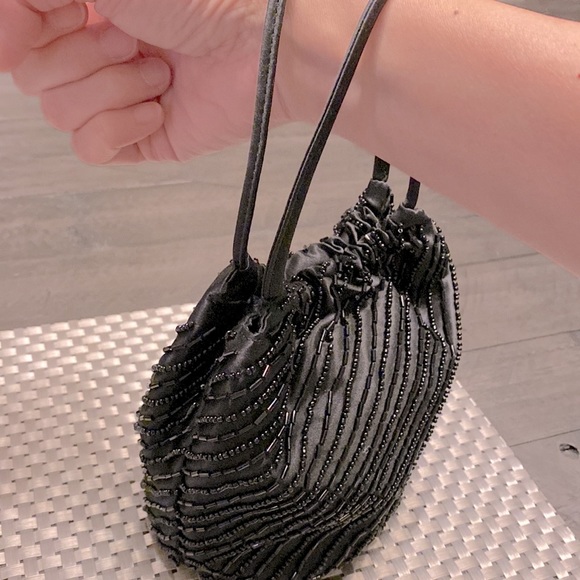 Ann Taylor 100% Silk and Sequins Evening Satchel with Coin Purse - Picture 2 of 7